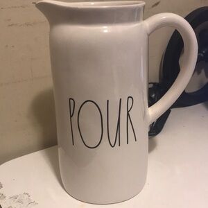 Rae Dunn White Ceramic 'POUR' Pitcher